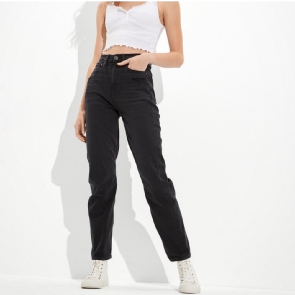 American Eagle Black Highest Rise 90s Boyfriend Jeans Size 4